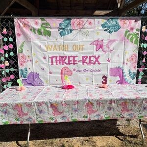 Three Rex Dino Birthday Accessories